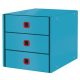 Irattároló, laminált karton, 3 fiókos, LEITZ "Cosy Click&Store", nyugodtkék