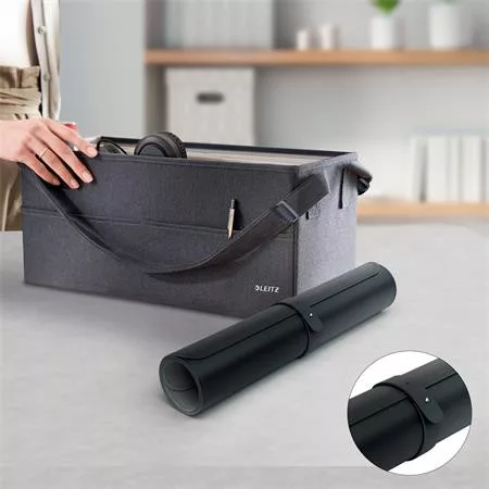 Könyökalátét, 80x40 cm, LEITZ, fekete