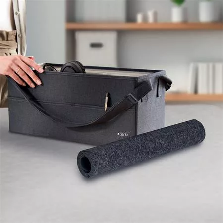 Könyökalátét, 70x36 cm, filc, LEITZ, sötétszürke