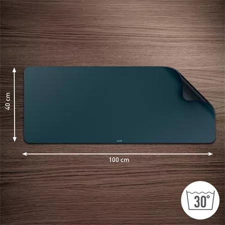 Asztali alátét egérpaddal, 100x40 cm, LEITZ, sötétszürke