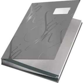   Aláírókönyv, A4, 18 részes, karton, LEITZ "Design", szürke