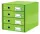 Irattároló, laminált karton, 4 fiókos, LEITZ "Click&Store", zöld