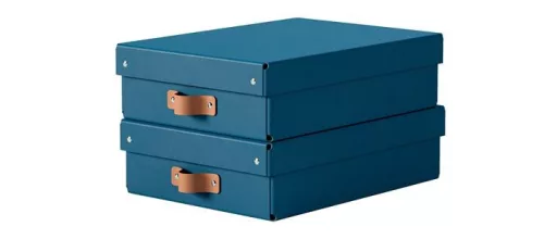 Tárolódoboz, M méret, alacsony, LEITZ "Puro", óceánkék