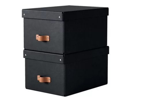 Tárolódoboz, M méret, LEITZ "Puro", fekete