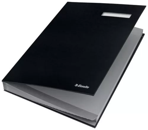 Aláírókönyv, A4, 20 részes, karton, ESSELTE, fekete