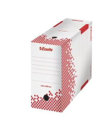 Archiválódoboz, A4, 150 mm, karton, ESSELTE "Speedbox", fehér