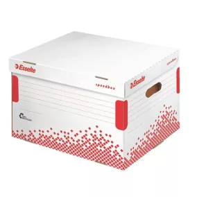   Archiválókonténer, felfelé nyíló, karton, ESSELTE "Speedbox", fehér