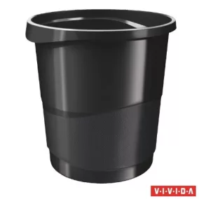   Papírkosár, 14 liter, ESSELTE "Europost", Vivida fekete