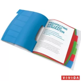   Előrendező, A4, 6 részes, műanyag, ESSELTE "Vivida", áttetsző