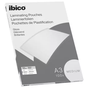   Meleglamináló fólia, 100 mikron, A3, fényes, IBICO "Medium"