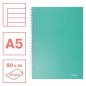   Spirálfüzet, A5, vonalas, 80 lap, ESSELTE "Colour'Breeze", zöld