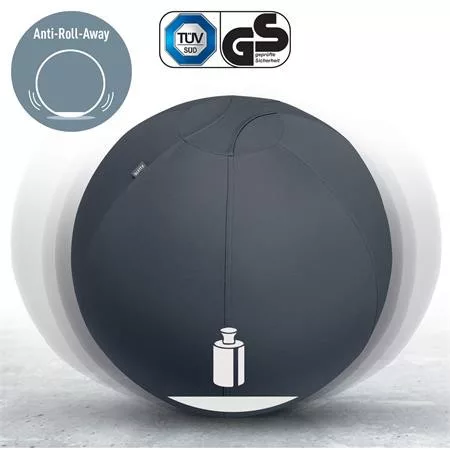Ülőlabda, nehezékkel, 55cm, LEITZ "Ergo Active", sötétszürke