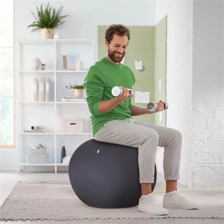 Ülőlabda, nehezékkel, 55cm, LEITZ "Ergo Active", sötétszürke