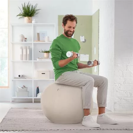 Ülőlabda, nehezékkel, 65cm, LEITZ "Ergo Active", világosszürke