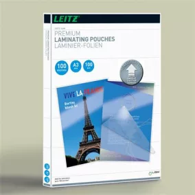   Meleglamináló fólia, 100 mikron, A3, fényes, UDT technológiával, LEITZ "iLam"