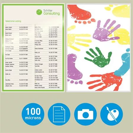 Meleglamináló fólia, 100 mikron, A3, fényes, UDT technológiával, LEITZ "iLam"