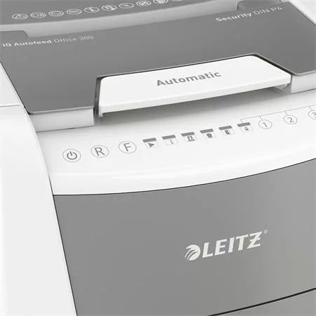 Iratmegsemmisítő, konfetti, 300 lap, LEITZ "IQ AutoFeed Office 300 P4 Pro"