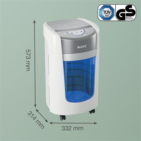 Iratmegsemmisítő, mikrokonfetti, 6 lap, LEITZ "IQ OptiMax Home Office 225 P5"