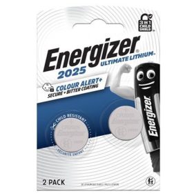   Gombelem, CR2025, 2 db, színjelző, ENERGIZER "Ultimate Lithium Performance"