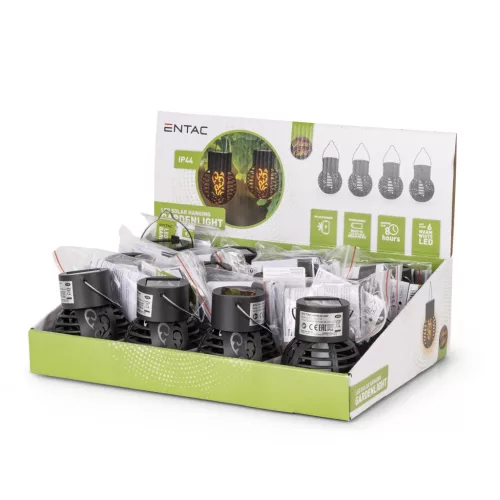 Entac Kerti Szolár Lámpa Láng Effekttel, Függő Lámpás, 6db WW SMD LED, 12db/kínáló