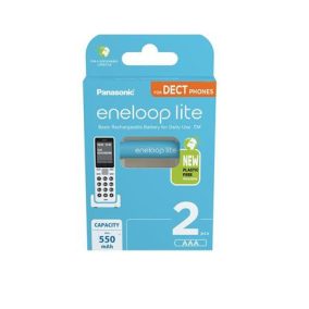   Tölthető elem, AAA mikro, 2x550 mAh Ni-MH, PANASONIC "Eneloop Lite"