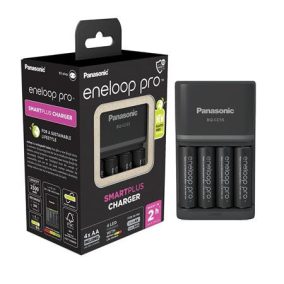   Elemtöltő, AA/AAA, 4x2500 mAh AA, gyorstöltő, PANASONIC "Eneloop Pro"
