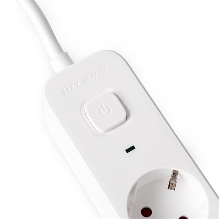 Elosztósor, 3 aljzat, 1,5 m, USB, kapcsolóval, ENTAC, fehér