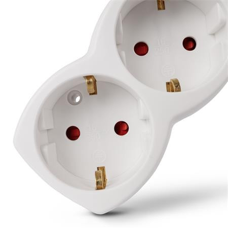 Elosztósor, 3 aljzat, 1,5 m, ENTAC, fehér