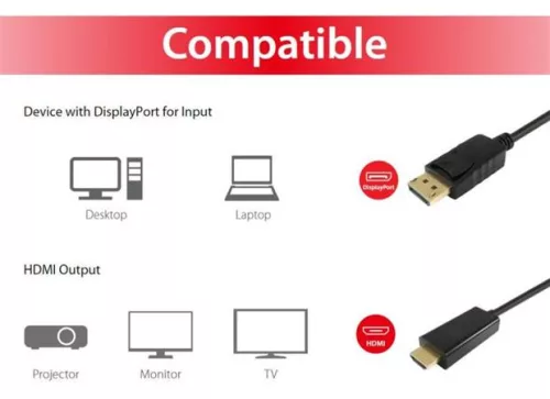 Átalakító kábel, DisplayPort-HDMI, 3m, EQUIP