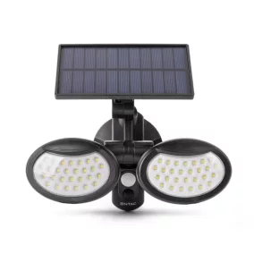   Entac Napelemes Műanyag Fali lámpa 10W SMD 2 fej mozgásérzékelővel