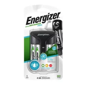   Elemtöltő, AA ceruza/AAA mikro, 4x2000 mAh AA (előtöltött), kijelzővel, ENERGIZER "Pro"