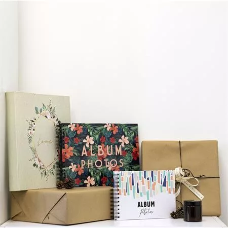 Fotóalbum, csavarozott gerincű, 29x32 cm, 30 lap, EXACOMPTA "CHAMPETRE", fehér