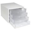 Irattároló, műanyag, 4 fiókos, EXACOMPTA "Ecobox Office", szürke-áttetsző