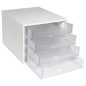   Irattároló, műanyag, 4 fiókos, EXACOMPTA "Ecobox Office", szürke-áttetsző