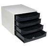 Irattároló, műanyag, 4 fiókos, EXACOMPTA "Ecobox Office", szürke-fekete