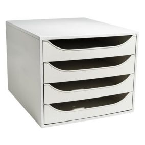   Irattároló, műanyag, 4 fiókos, EXACOMPTA "Ecobox Office", szürke-szürke