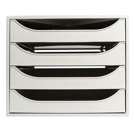 Irattároló, műanyag, 4 fiókos, EXACOMPTA "Ecobox Office", szürke-szürke