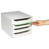 Irattároló, műanyag, 4 fiókos, EXACOMPTA "Ecobox Office", szürke-szürke