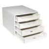Irattároló, műanyag, 4 fiókos, EXACOMPTA "Ecobox Office", szürke-szürke