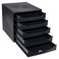   Irattároló, műanyag, 5 fiókos, EXACOMPTA "Ecobox ExoBlack", fekete