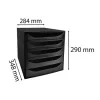 Irattároló, műanyag, 5 fiókos, EXACOMPTA "Ecobox ExoBlack", fekete