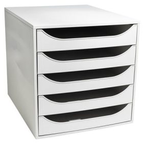   Irattároló, műanyag, 5 fiókos, EXACOMPTA "Ecobox Office", szürke