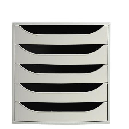 Irattároló, műanyag, 5 fiókos, EXACOMPTA "Ecobox Office", szürke