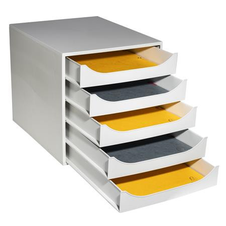 Irattároló, műanyag, 5 fiókos, EXACOMPTA "Ecobox Office", szürke