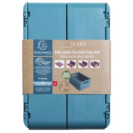Tárolódoboz, A5+, összecsukható, EXACOMPTA "Skandi", nyugodt kék