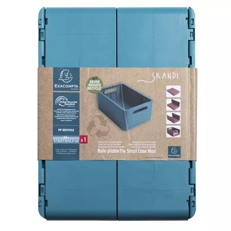 Tárolódoboz, A4+, összecsukható, EXACOMPTA "Skandi", nyugodt kék