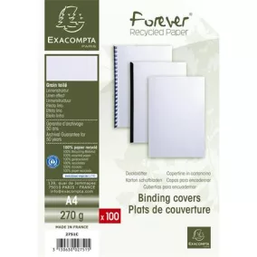   Hátlap, A4, 270 g, vászon hatású, karton, EXACOMPTA, fehér