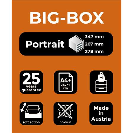 Irattároló, műanyag, 4 fiókos, EXACOMPTA "Big-Box Office", szürke