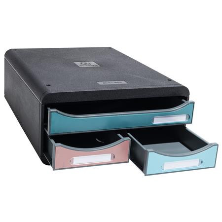 Irattároló, műanyag, 3 fiókos, EXACOMPTA "Smallbox Skandi", színes