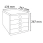   Irattároló, műanyag, 4 fiókos, EXACOMPTA "Pop-Box", fehér